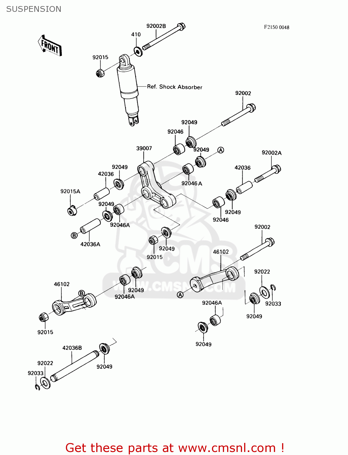 SUSPENSION ZX900A6 1989 EUROPE UK FR FG NR SD