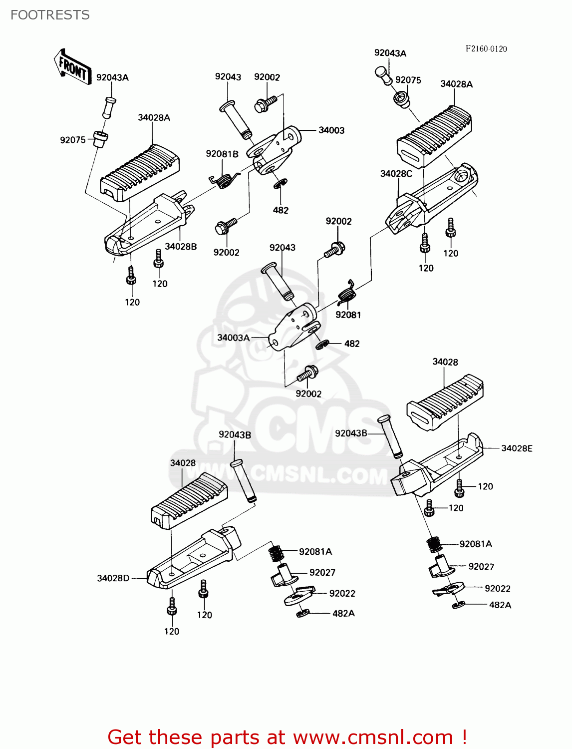 FOOTRESTS ZX900A6 1989 EUROPE UK FR FG NR SD