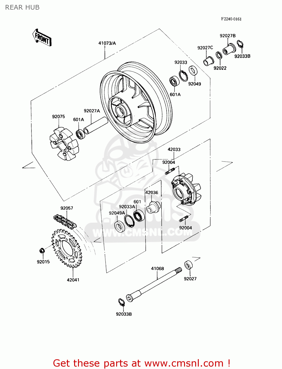 REAR HUB ZX900A6 1989 EUROPE UK FR FG NR SD