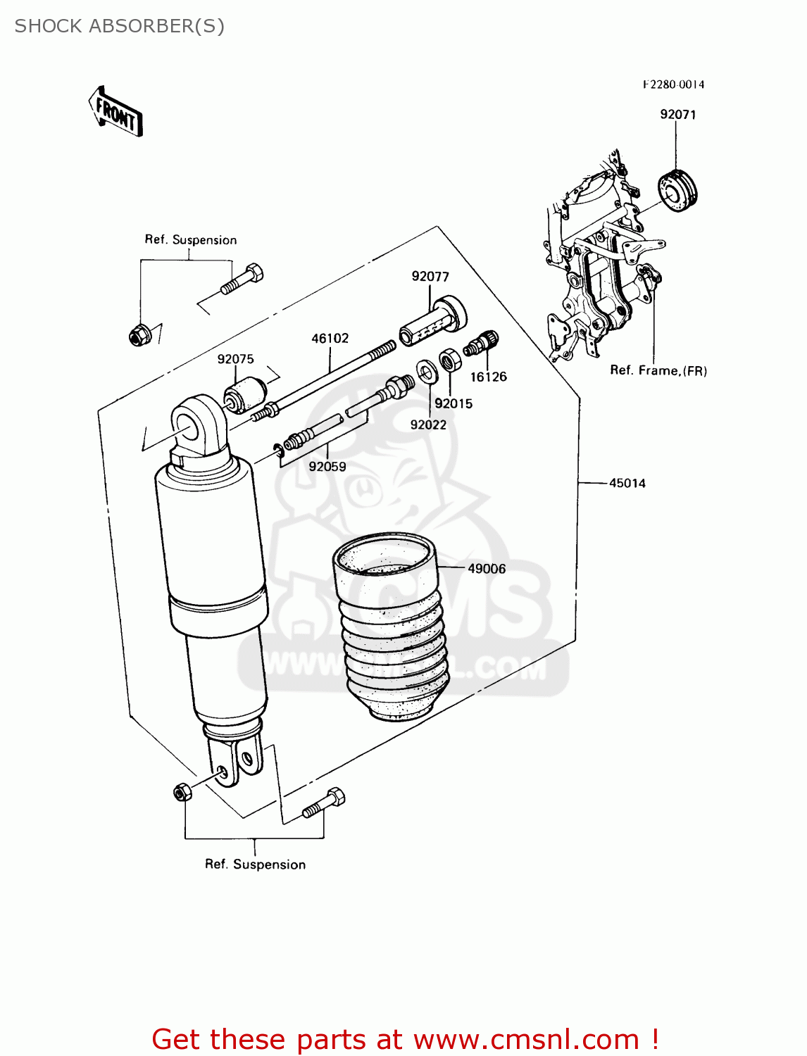 SHOCK ABSORBER(S) ZX900A6 1989 EUROPE UK FR FG NR SD