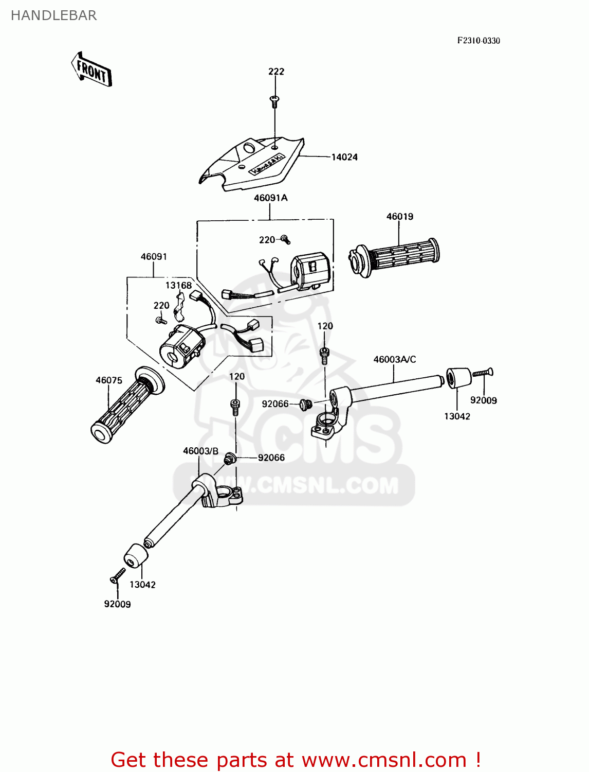 HANDLEBAR ZX900A6 1989 EUROPE UK FR FG NR SD