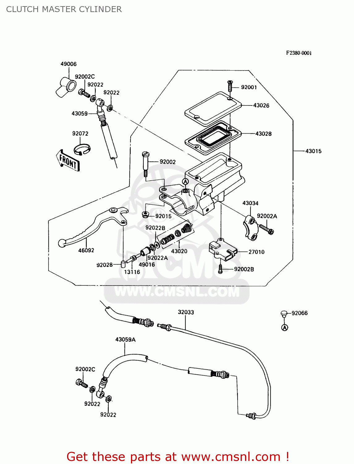 CLUTCH MASTER CYLINDER ZX900A6 1989 EUROPE UK FR FG NR SD