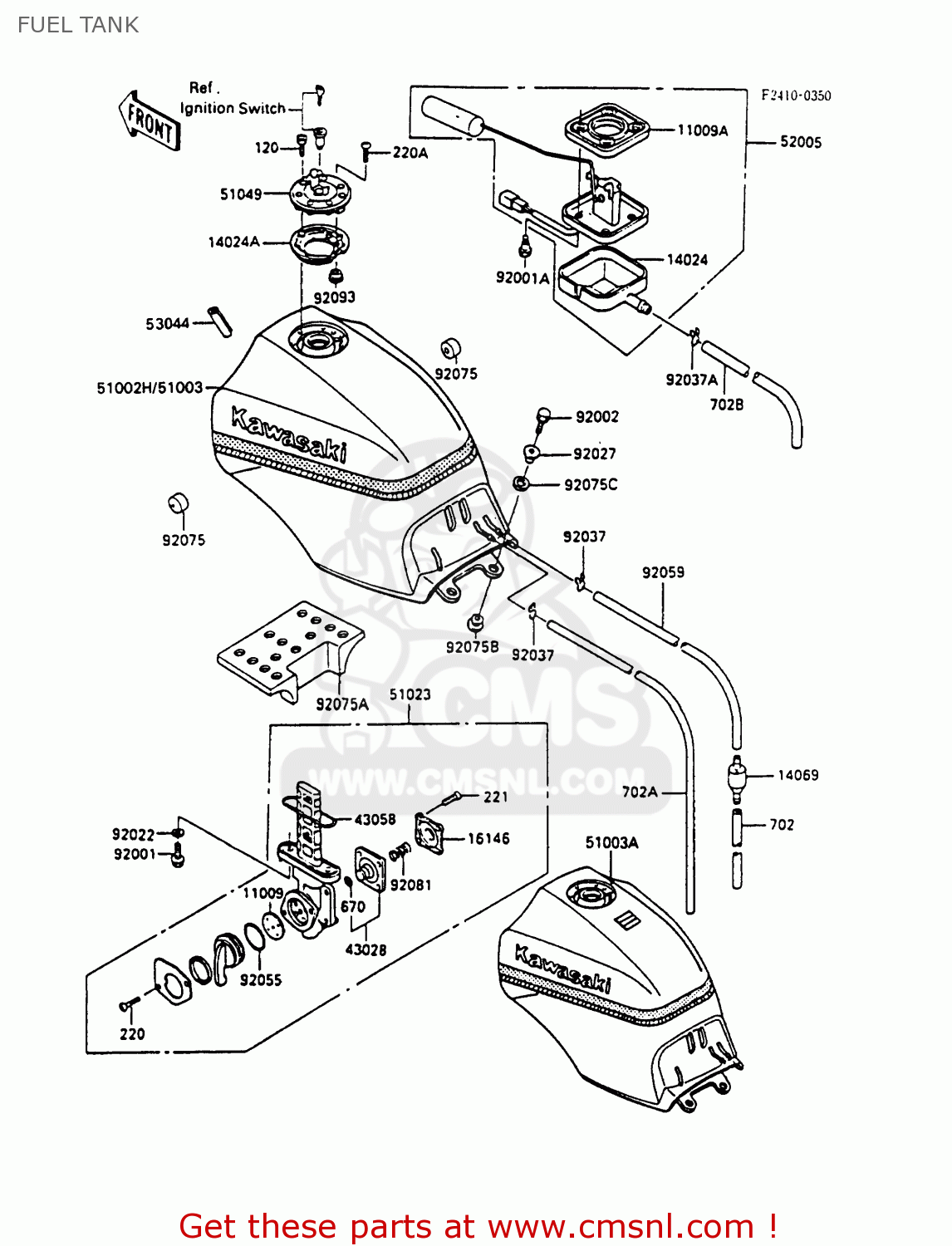 FUEL TANK ZX900A6 1989 EUROPE UK FR FG NR SD