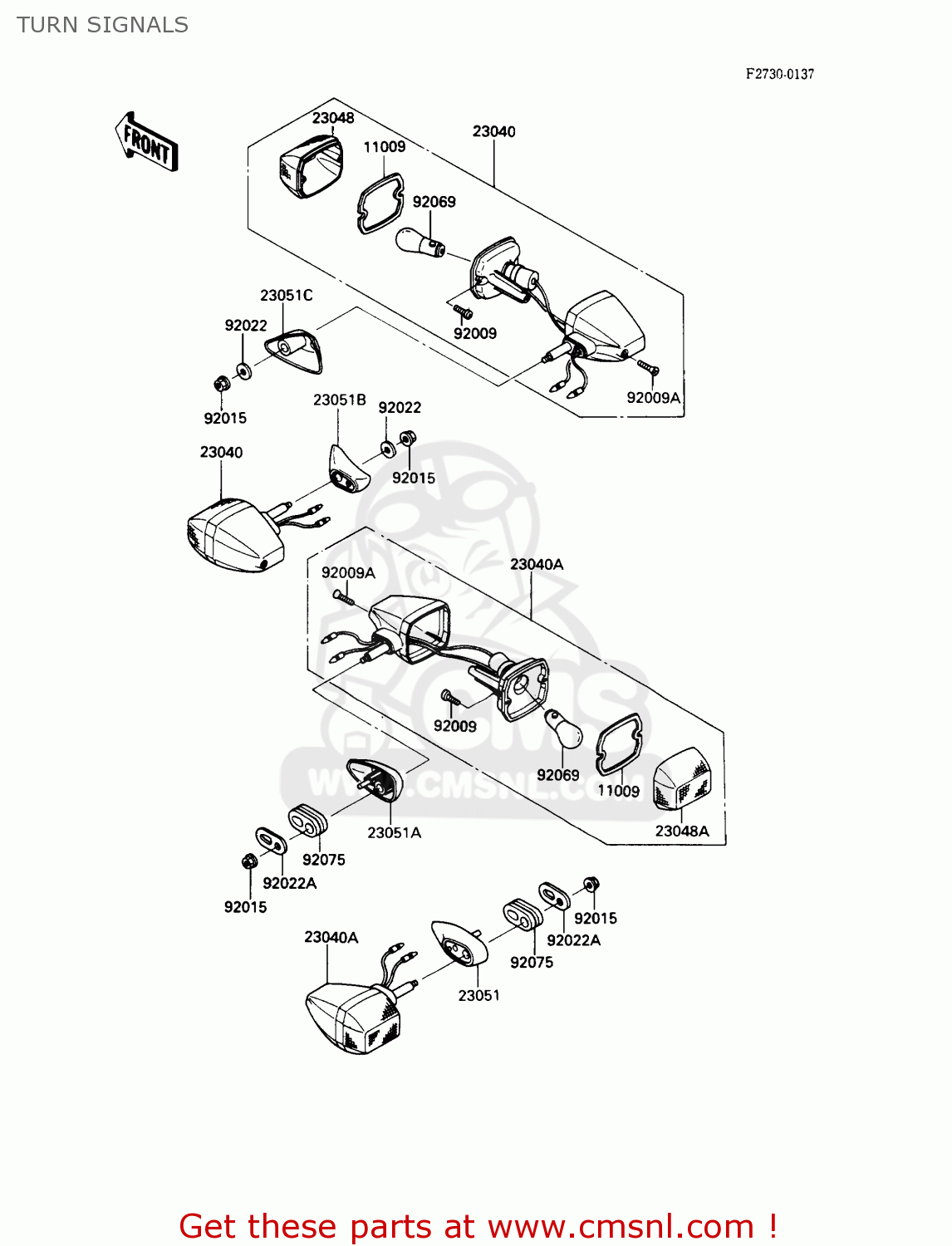 TURN SIGNALS ZX900A6 1989 EUROPE UK FR FG NR SD