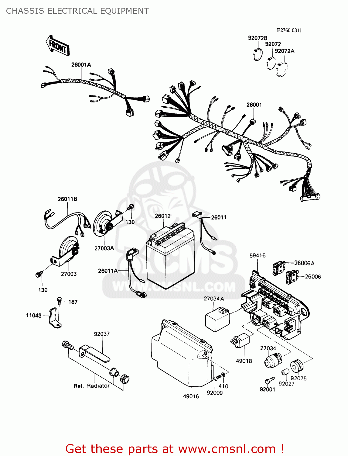CHASSIS ELECTRICAL EQUIPMENT ZX900A6 1989 EUROPE UK FR FG NR SD