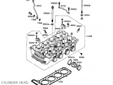 CYLINDER HEAD - ZX900A6 1989 EUROPE UK FR FG NR SD