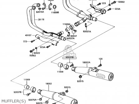MUFFLER(S) - ZX900A6 1989 EUROPE UK FR FG NR SD