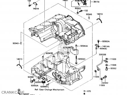 CRANKCASE - ZX900A6 1989 EUROPE UK FR FG NR SD