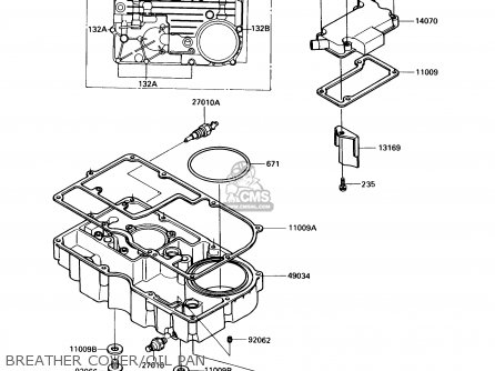BREATHER COVER/OIL PAN - ZX900A6 1989 EUROPE UK FR FG NR SD