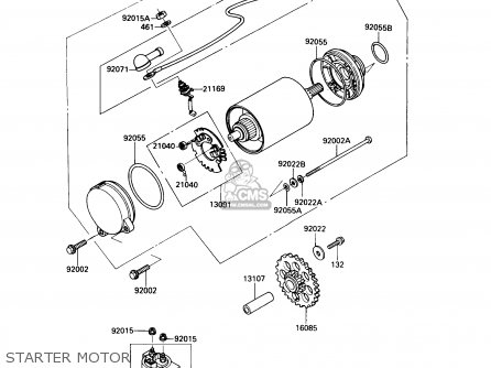 STARTER MOTOR - ZX900A6 1989 EUROPE UK FR FG NR SD