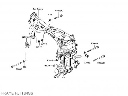 FRAME FITTINGS - ZX900A6 1989 EUROPE UK FR FG NR SD