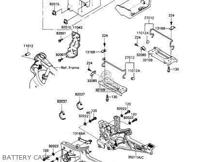 BATTERY CASE - ZX900A6 1989 EUROPE UK FR FG NR SD