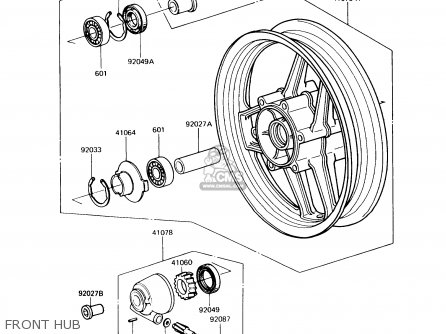 FRONT HUB - ZX900A6 1989 EUROPE UK FR FG NR SD
