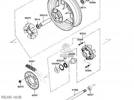 REAR HUB - ZX900A6 1989 EUROPE UK FR FG NR SD