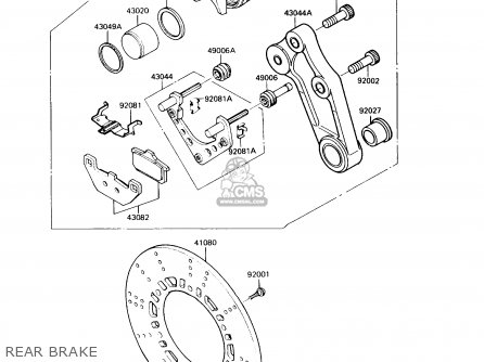 REAR BRAKE - ZX900A6 1989 EUROPE UK FR FG NR SD