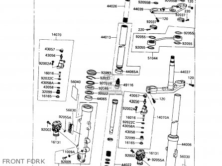 FRONT FORK - ZX900A6 1989 EUROPE UK FR FG NR SD