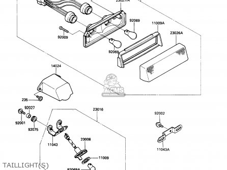 TAILLIGHT(S) - ZX900A6 1989 EUROPE UK FR FG NR SD