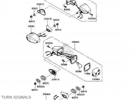 TURN SIGNALS - ZX900A6 1989 EUROPE UK FR FG NR SD