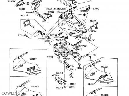 COWLING - ZX900A6 1989 EUROPE UK FR FG NR SD