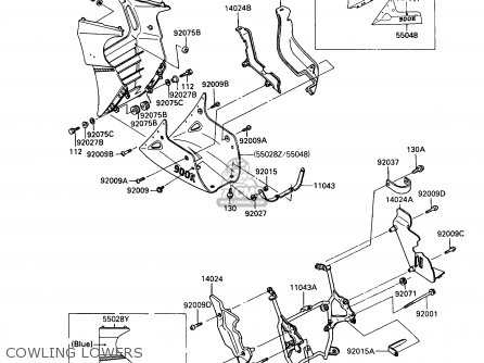 COWLING LOWERS - ZX900A6 1989 EUROPE UK FR FG NR SD