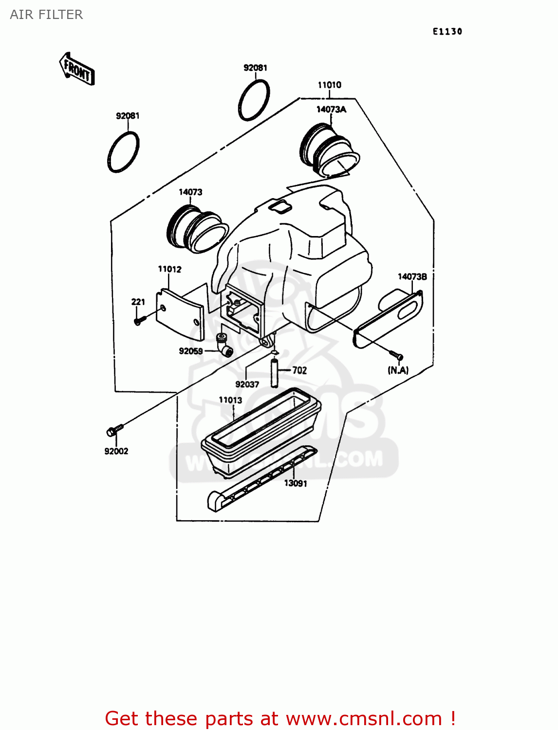 AIR FILTER ZX900A7 GPZ900R 1990 EUROPE UK FG NR SD SP