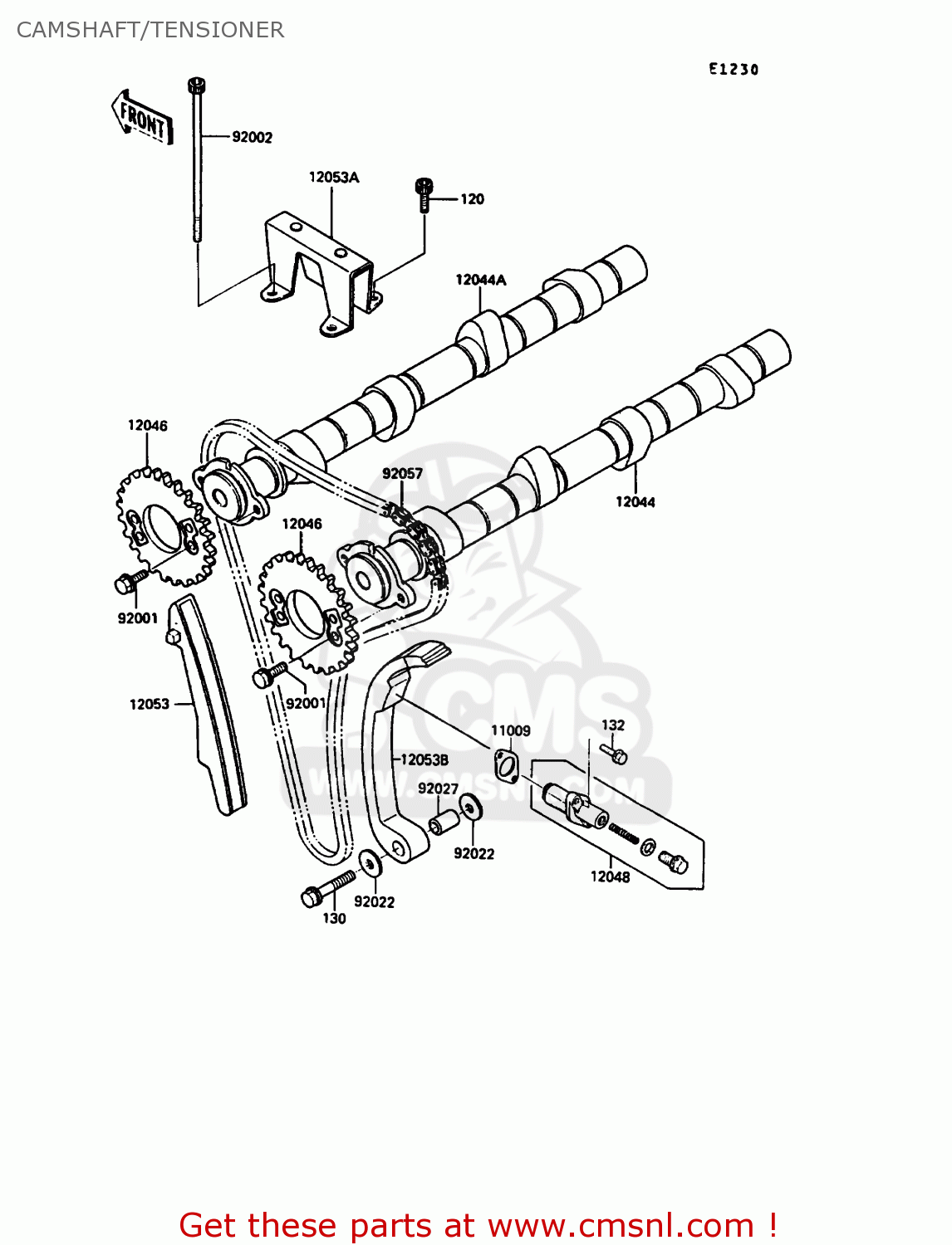 CAMSHAFT/TENSIONER ZX900A7 GPZ900R 1990 EUROPE UK FG NR SD SP
