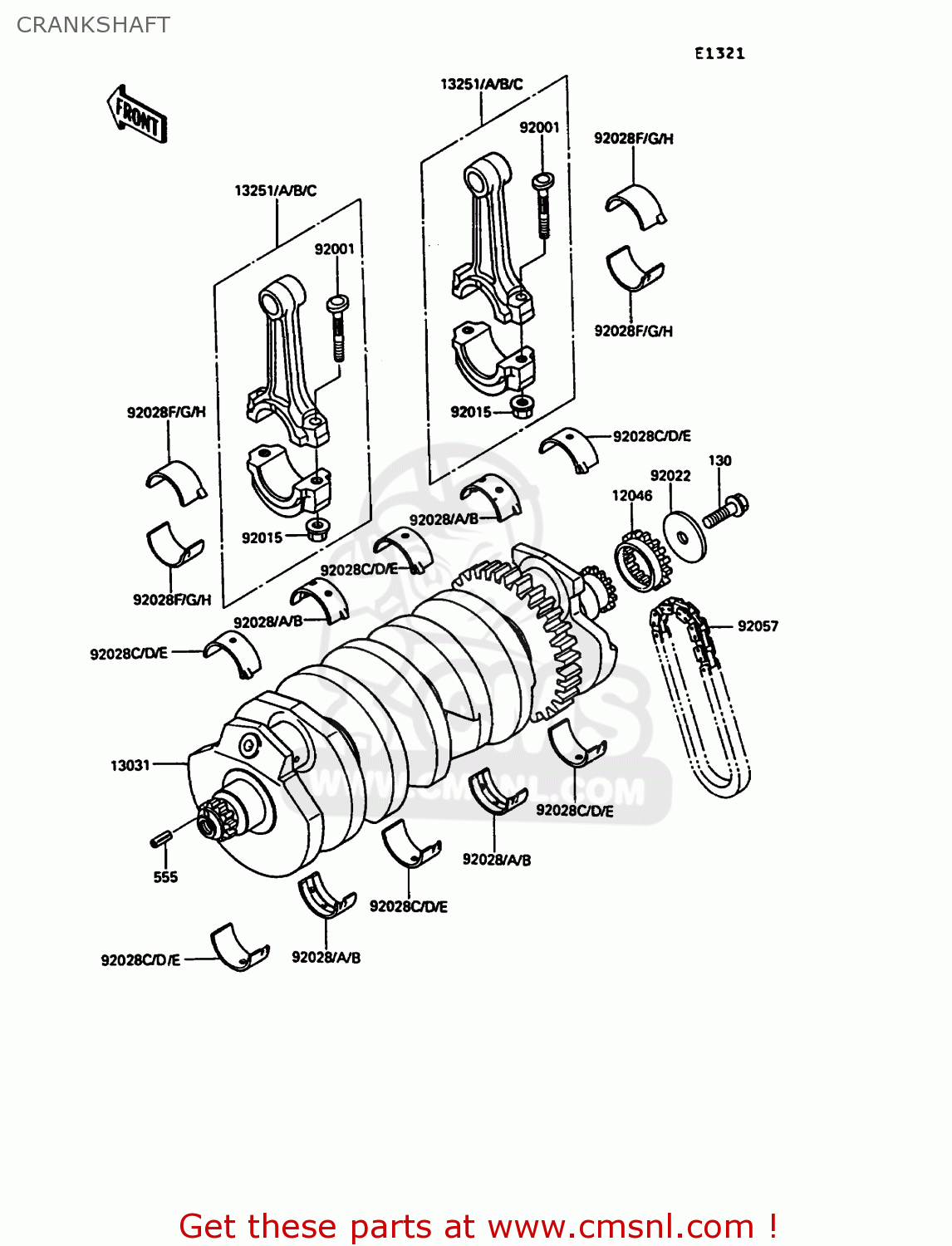 CRANKSHAFT ZX900A7 GPZ900R 1990 EUROPE UK FG NR SD SP