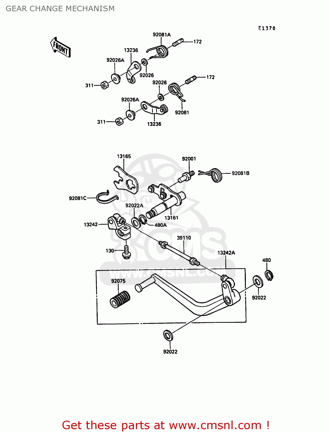 GEAR CHANGE MECHANISM ZX900A7 GPZ900R 1990 EUROPE UK FG NR SD SP