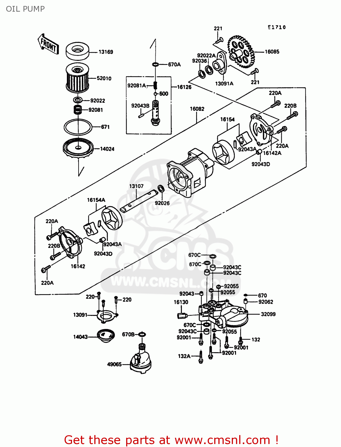 OIL PUMP ZX900A7 GPZ900R 1990 EUROPE UK FG NR SD SP