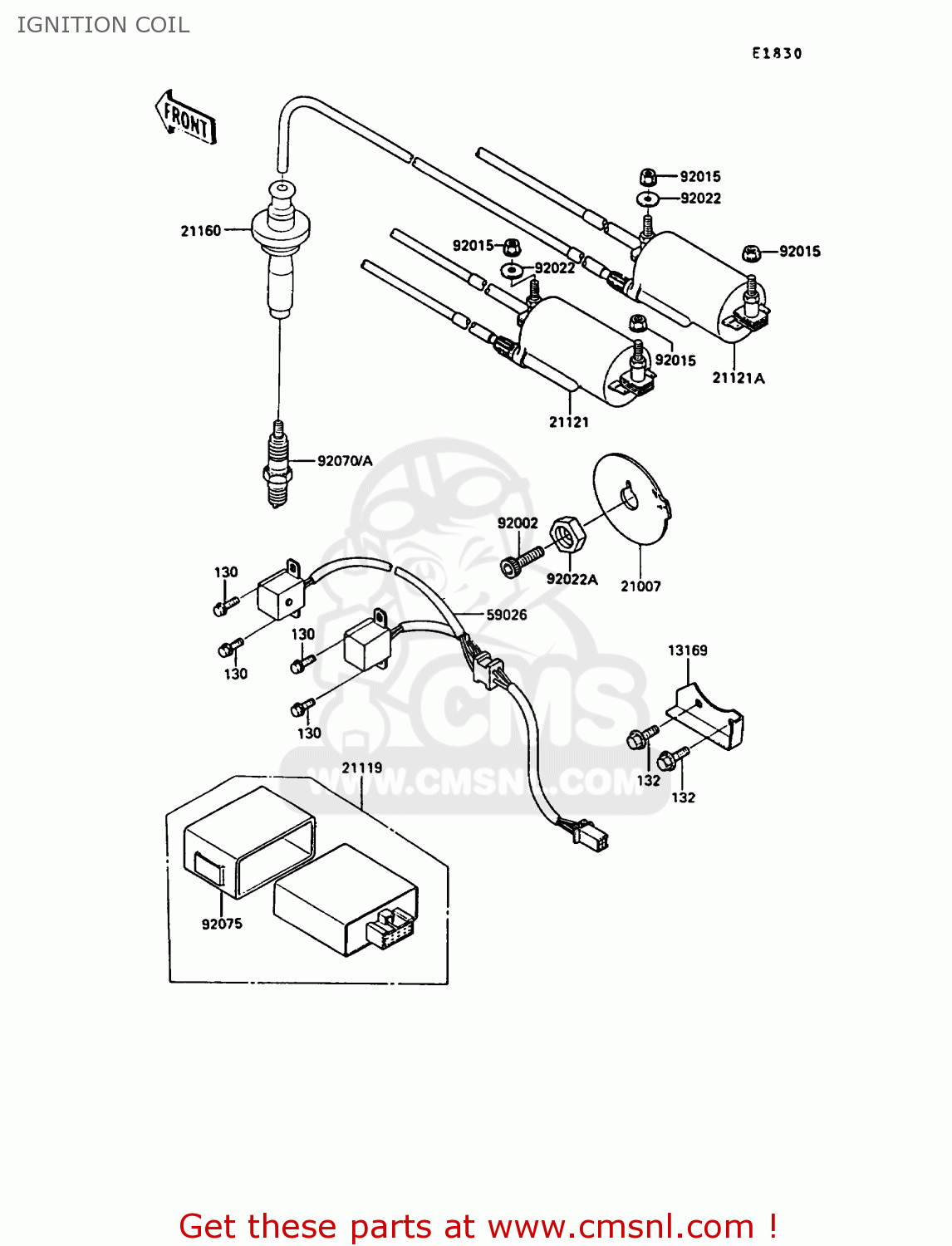 IGNITION COIL ZX900A7 GPZ900R 1990 EUROPE UK FG NR SD SP