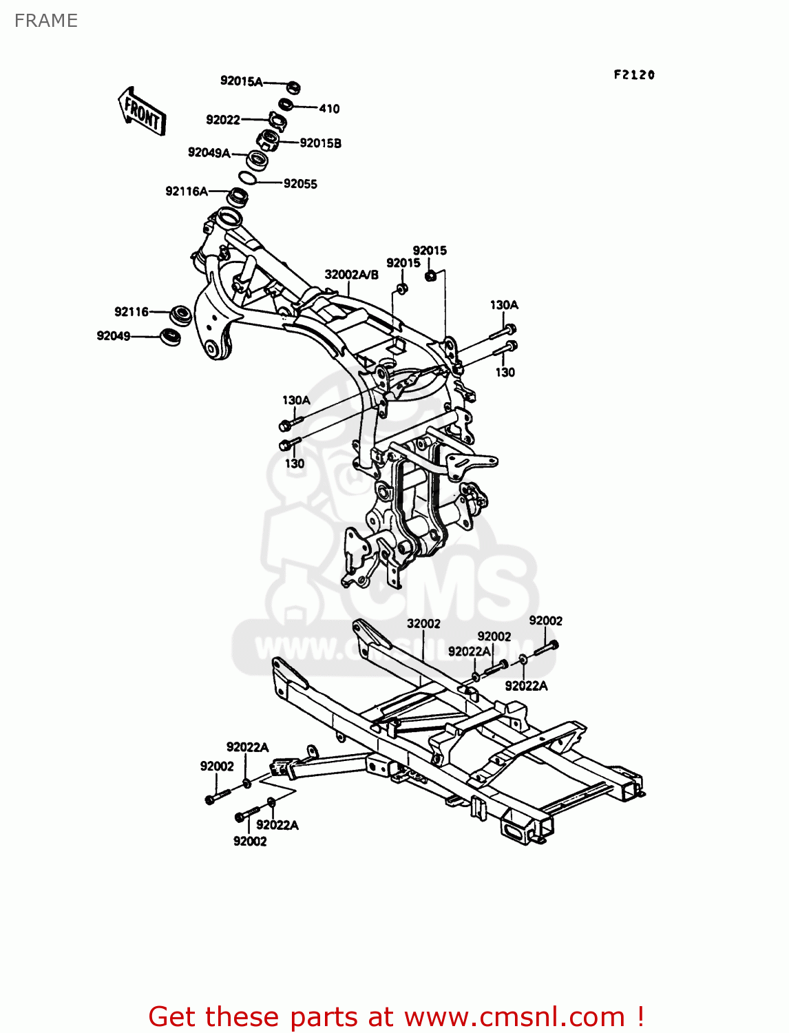 FRAME ZX900A7 GPZ900R 1990 EUROPE UK FG NR SD SP