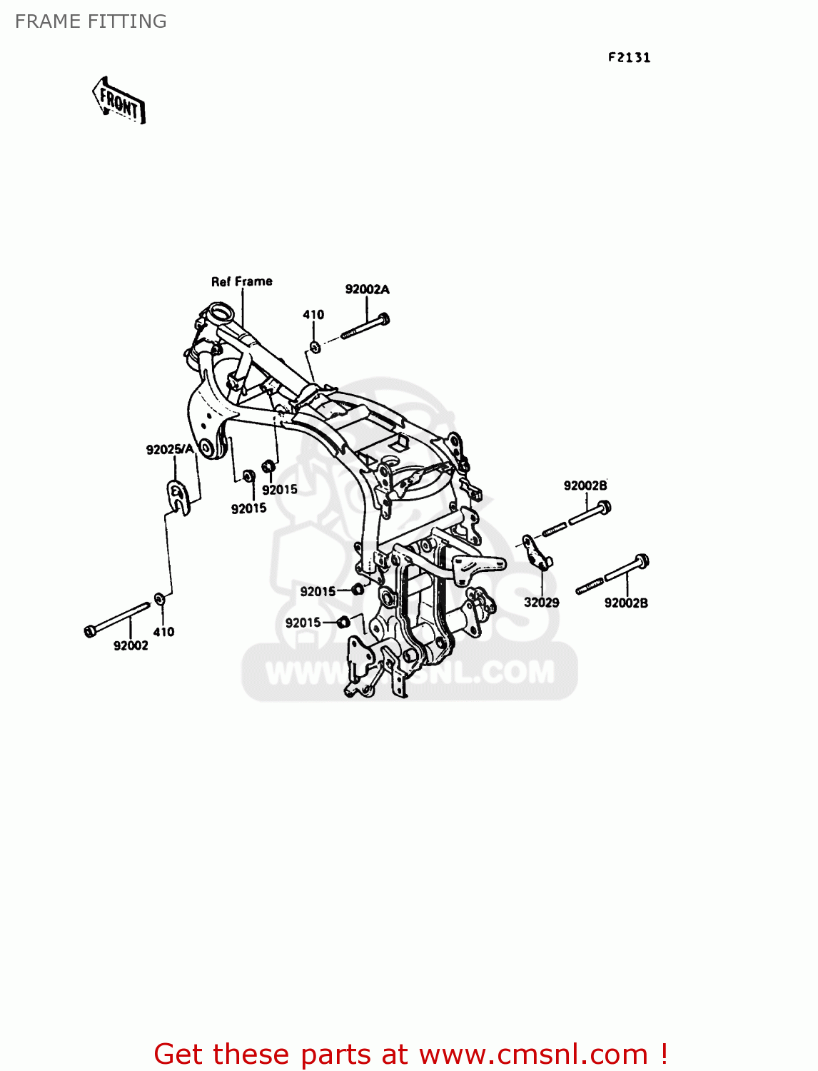 FRAME FITTING ZX900A7 GPZ900R 1990 EUROPE UK FG NR SD SP