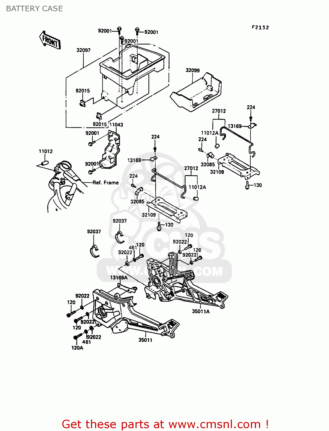 BATTERY CASE ZX900A7 GPZ900R 1990 EUROPE UK FG NR SD SP
