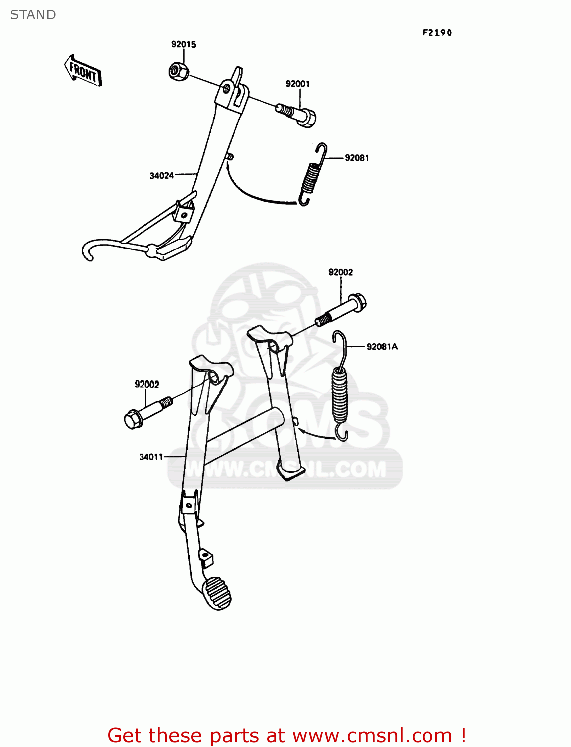 STAND ZX900A7 GPZ900R 1990 EUROPE UK FG NR SD SP