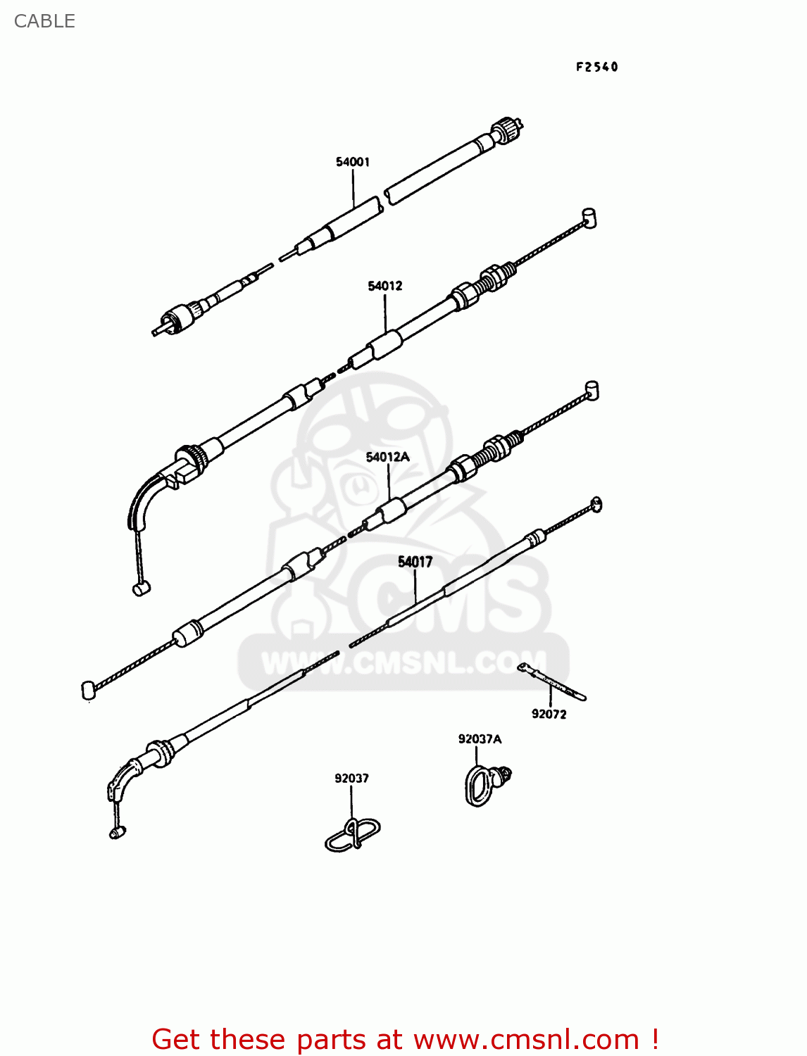 CABLE ZX900A7 GPZ900R 1990 EUROPE UK FG NR SD SP