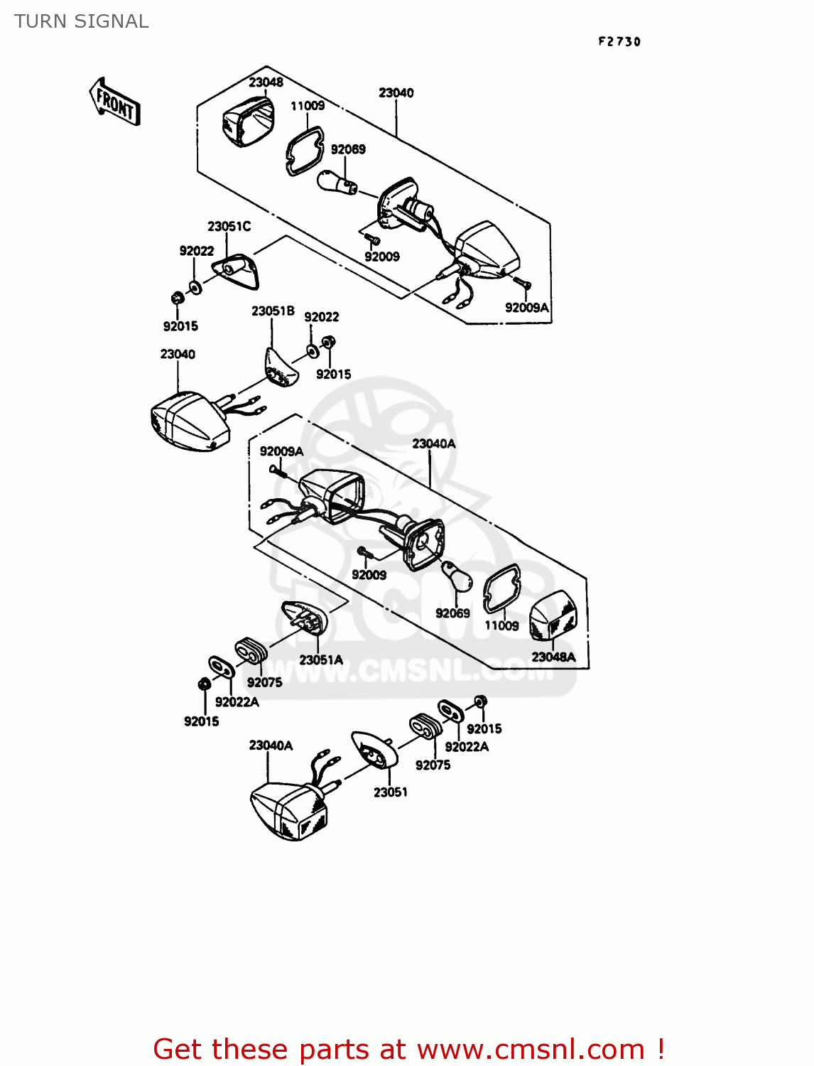 TURN SIGNAL ZX900A7 GPZ900R 1990 EUROPE UK FG NR SD SP