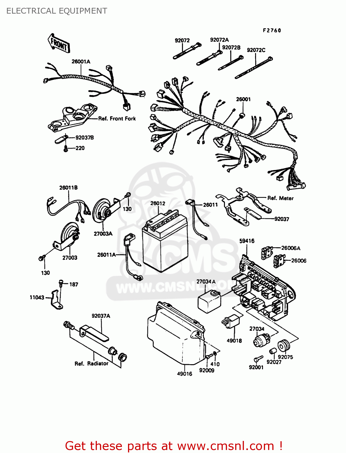 ELECTRICAL EQUIPMENT ZX900A7 GPZ900R 1990 EUROPE UK FG NR SD SP