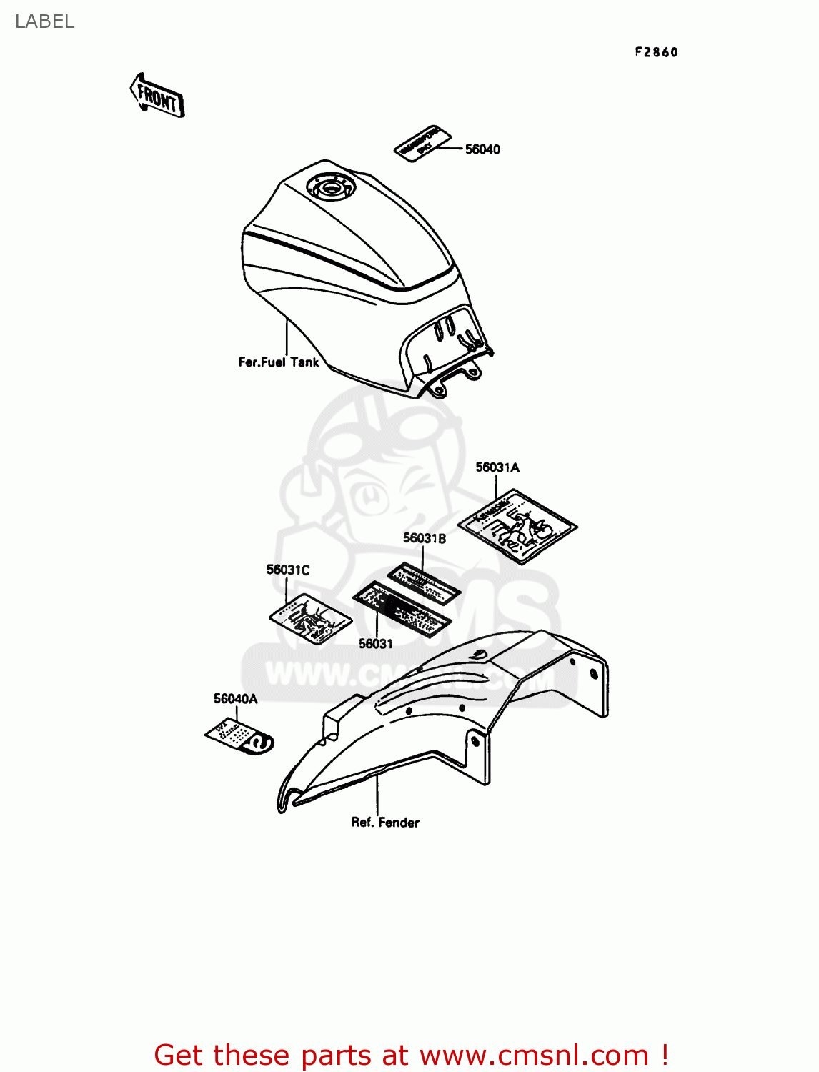 LABEL ZX900A7 GPZ900R 1990 EUROPE UK FG NR SD SP