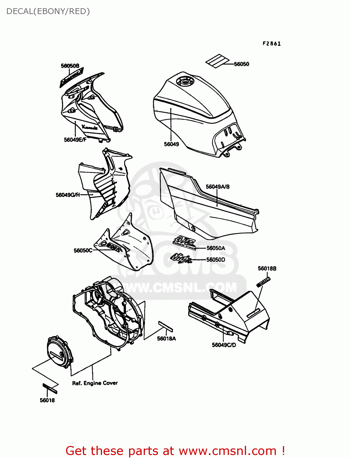 DECAL(EBONY/RED) ZX900A7 GPZ900R 1990 EUROPE UK FG NR SD SP