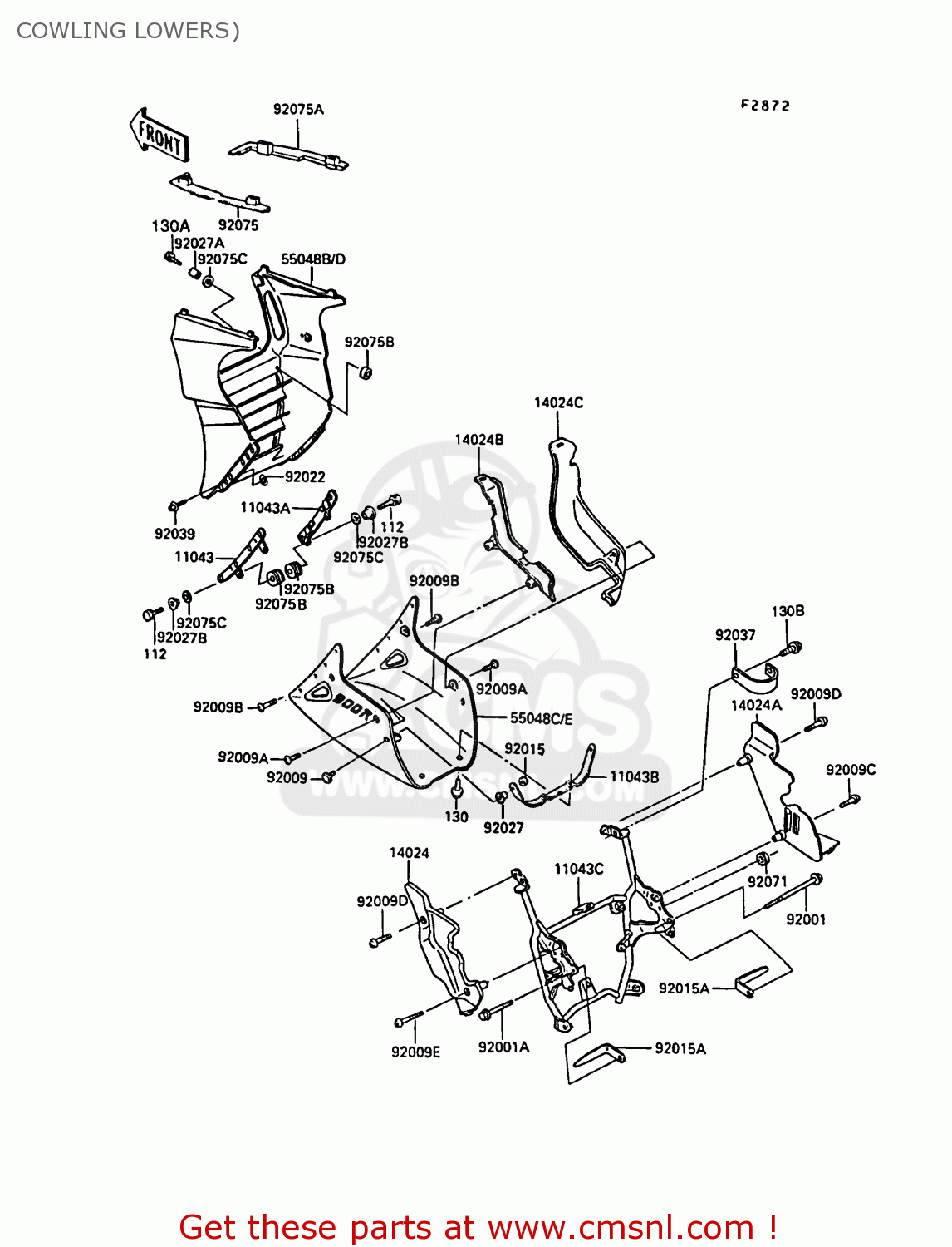 COWLING LOWERS) ZX900A7 GPZ900R 1990 EUROPE UK FG NR SD SP