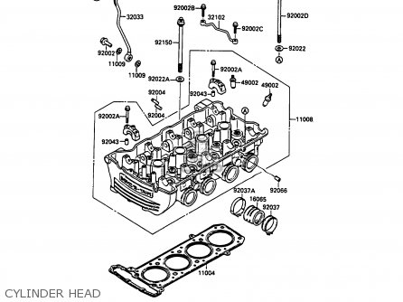 CYLINDER HEAD - ZX900A7 GPZ900R 1990 EUROPE UK FG NR SD SP