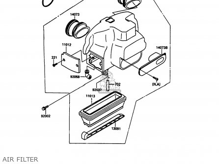 AIR FILTER - ZX900A7 GPZ900R 1990 EUROPE UK FG NR SD SP