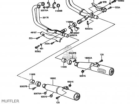 MUFFLER - ZX900A7 GPZ900R 1990 EUROPE UK FG NR SD SP