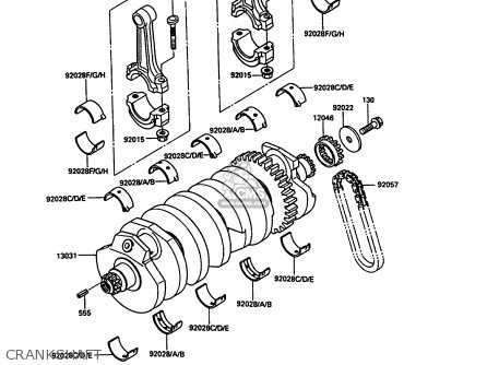 CRANKSHAFT - ZX900A7 GPZ900R 1990 EUROPE UK FG NR SD SP