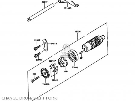 CHANGE DRUM/SHIFT FORK - ZX900A7 GPZ900R 1990 EUROPE UK FG NR SD SP