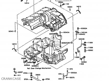 CRANKCASE - ZX900A7 GPZ900R 1990 EUROPE UK FG NR SD SP