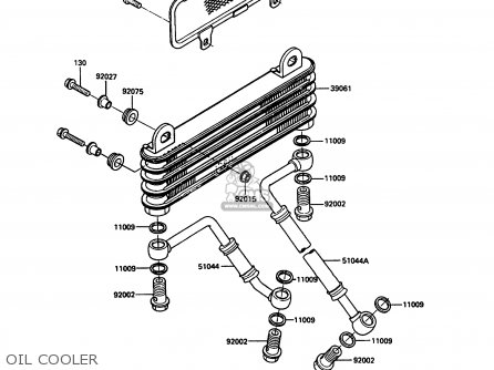 OIL COOLER - ZX900A7 GPZ900R 1990 EUROPE UK FG NR SD SP