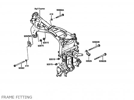 FRAME FITTING - ZX900A7 GPZ900R 1990 EUROPE UK FG NR SD SP