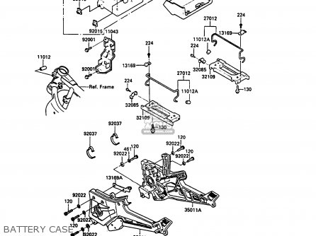 BATTERY CASE - ZX900A7 GPZ900R 1990 EUROPE UK FG NR SD SP