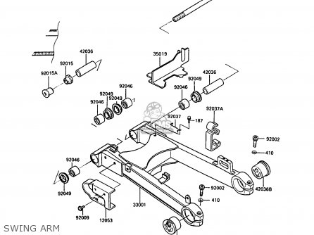 SWING ARM - ZX900A7 GPZ900R 1990 EUROPE UK FG NR SD SP